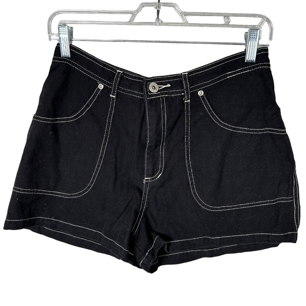 Vintage 90s EXPRESS‎ Compagnie Internationale Shorts 7/8 Black Hot Pants Grunge
